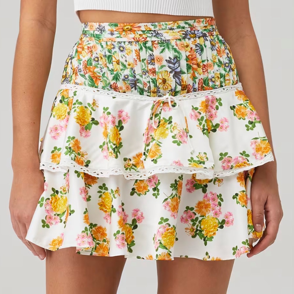 For Love and Lemons Roselyn Mini Skirt